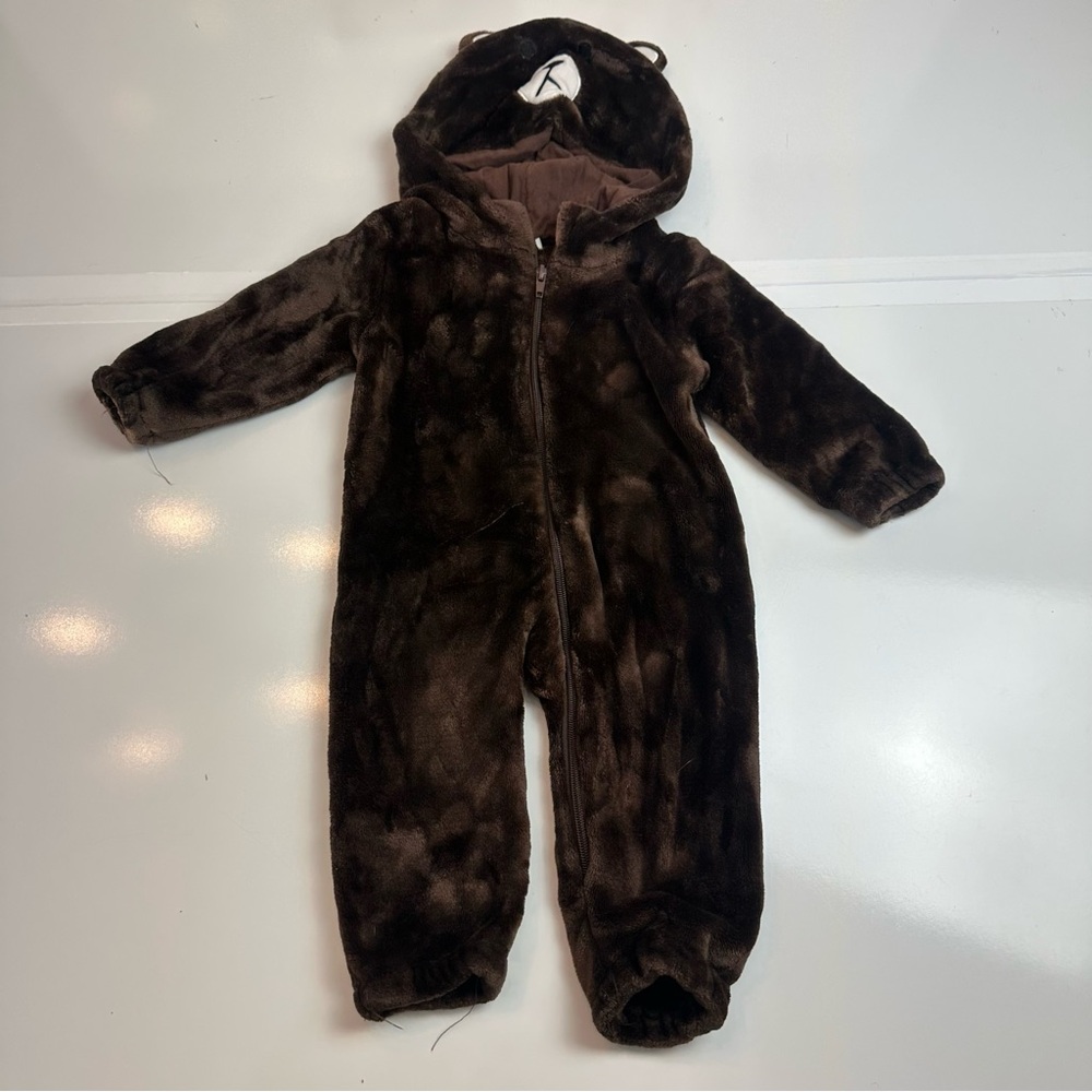Baby Brown Bear Fleece Hooded Onesie | Cozy Costume · Fall Winter